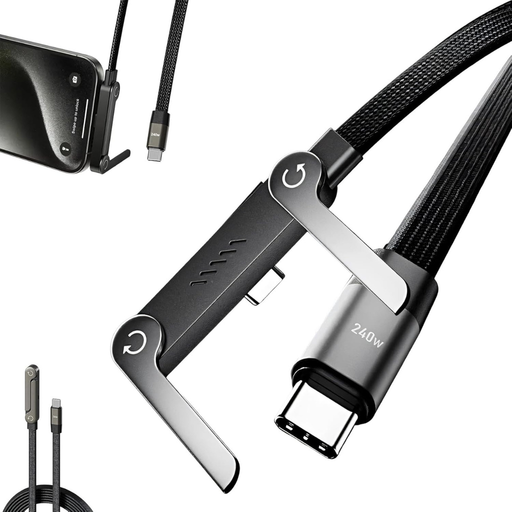 Cable Tipo C con Soporte Plegable – Carga Rápida 240W