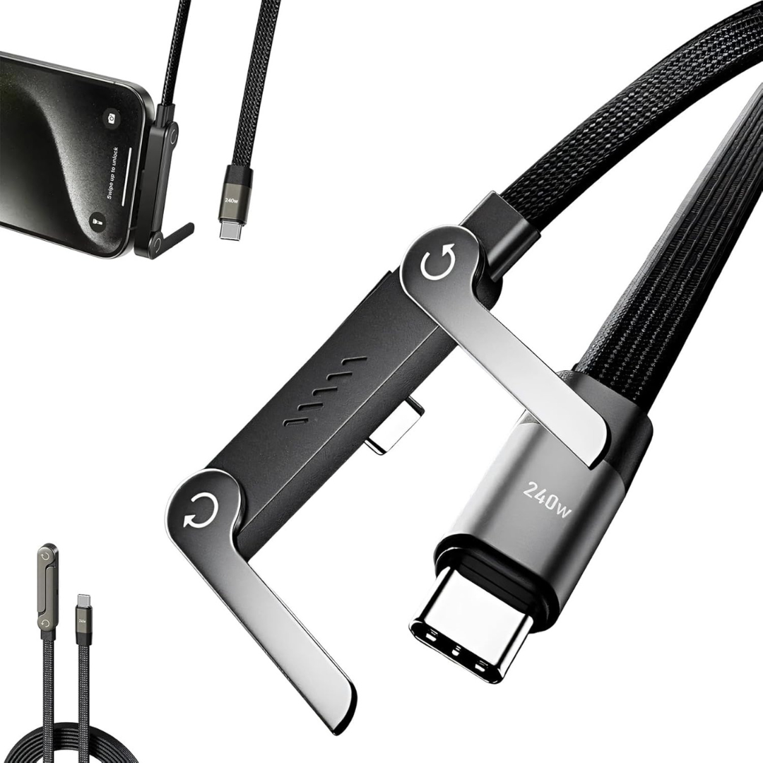 Cable Tipo C con Soporte Plegable – Carga Rápida 240W