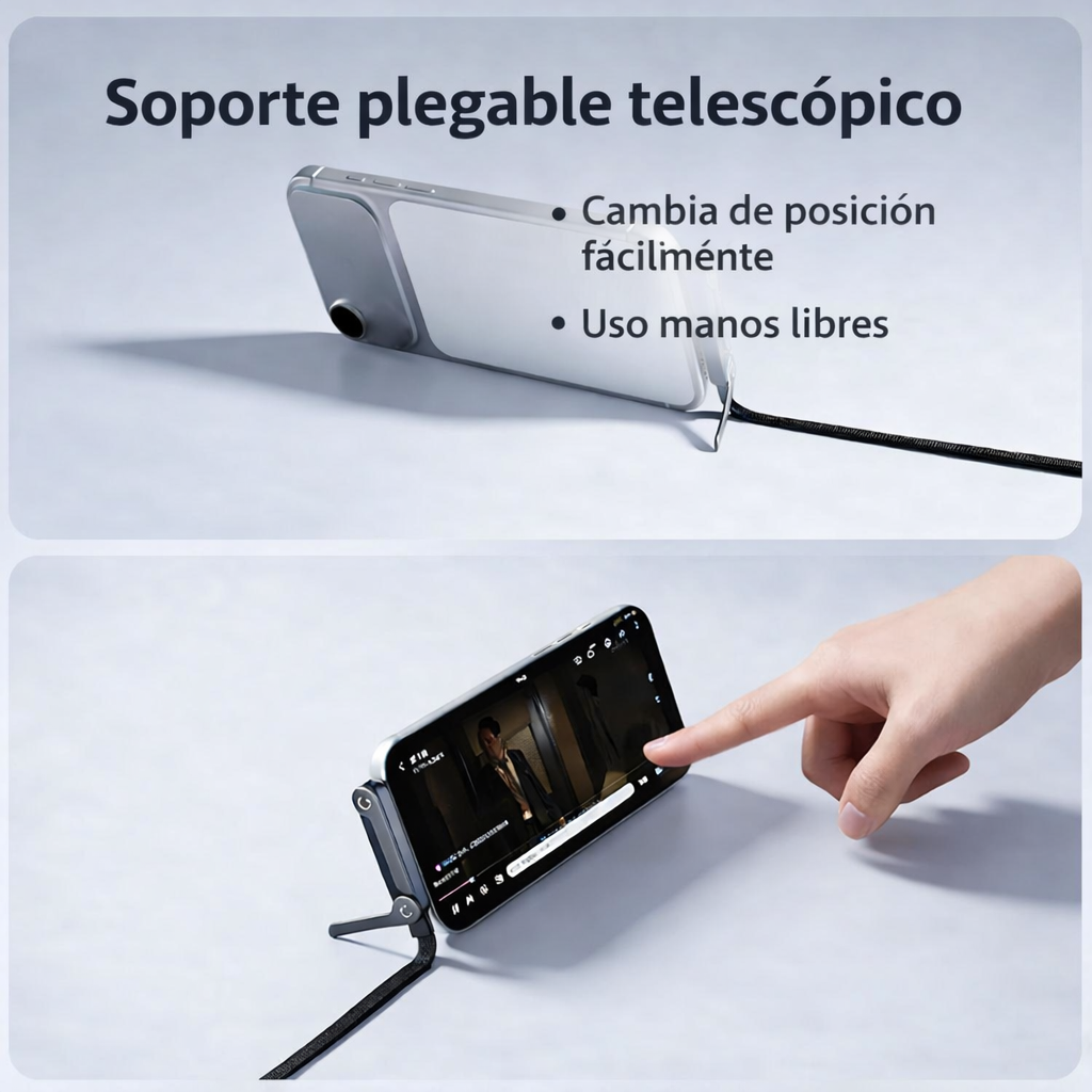 Cable Tipo C con Soporte Plegable – Carga Rápida 240W